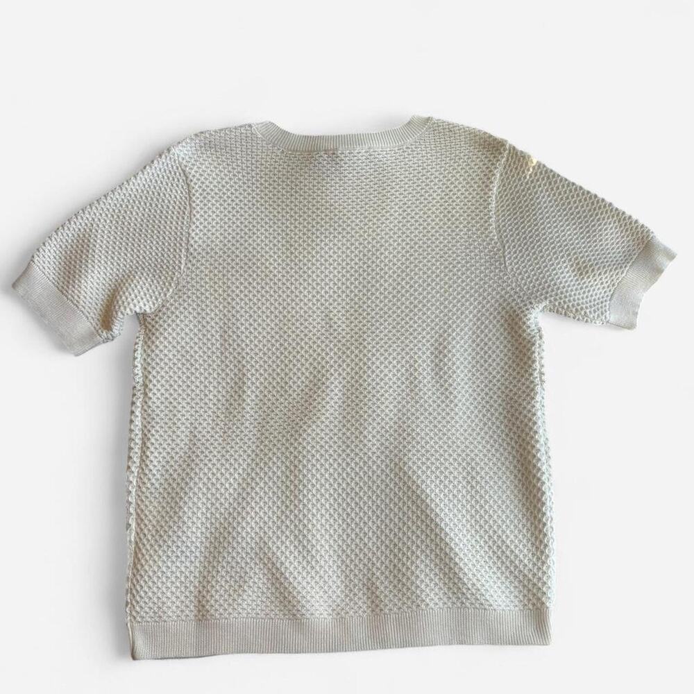 NINE WEST Women's M Sweater Short Sleeve Knit Casual White - Picture 6 of 8